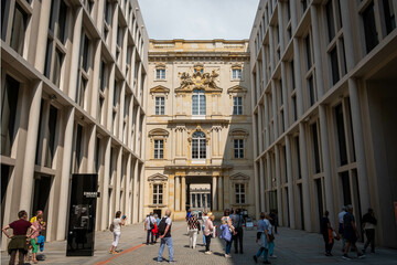 Obraz premium Berlin, Germany - June 02, 2024: Exterior of the Berlin Palace, located on the Museum Island, the historic centre of Berlin.