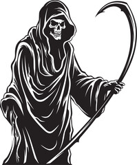 Charming Reaper Whimsical Cartoon Art Adorable Cartoon Reaper Cute Logo