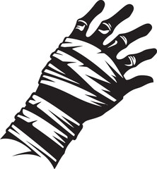 Creepy Mummy Hand Horror Vector Icon Ghastly Mummy Hand Horror Logo Graphic