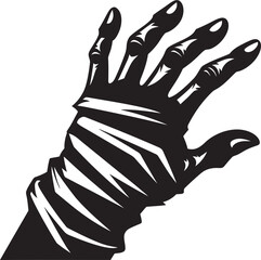 Ghastly Mummy Hand Horror Logo Graphic Unsettling Mummy Hand Vector Icon Art