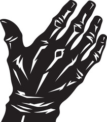 Spooky Mummy Hand Creepy Vector Design Gruesome Mummy Hand Horror Logo Art