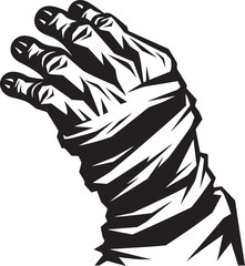 Unsettling Mummy Hand Scary Vector Design Macabre Mummy Hand Horror Icon Logo