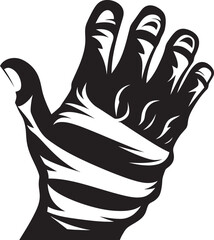 Creepy Mummy Hand Horror Graphic Logo Chilling Mummy Hand Vector Icon Design