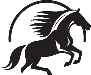 Galloping Stallion Icon Graphic Design Bold Horse Emblem Vector Logo Art