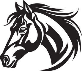 Modern Horse Head Icon Graphic Art Stylized Mare Logo Vector Graphic