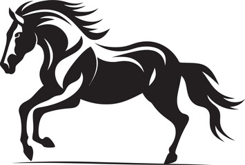 Galloping Horse Head Icon Vector Design Bold Stallion Logo Icon Art