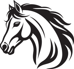Majestic Horse Emblem Logo Graphic Dynamic Horse Icon Vector Design