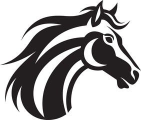 Sleek Horse Profile Icon Vector Art Powerful Steed Symbol Logo Design