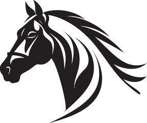 Dynamic Horse Emblem Graphic Design Graceful Horse Head Icon Vector Icon Art