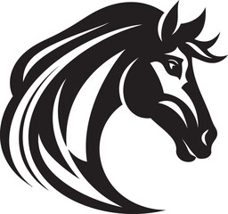 Majestic Mustang Icon Icon Art Dynamic Horse Emblem Graphic Design