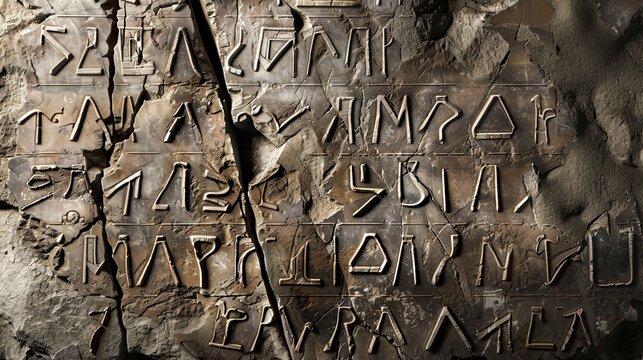 Ancient Greek script chiseled on stone