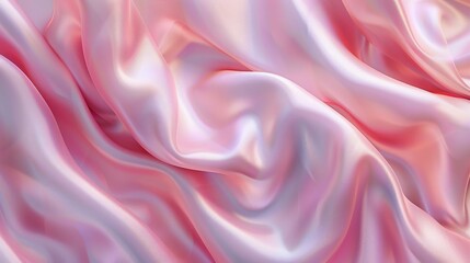 Obraz premium Luxurious soft pink satin fabric texture with smooth folds and elegant lustrous sheen, perfect for background or design elements.