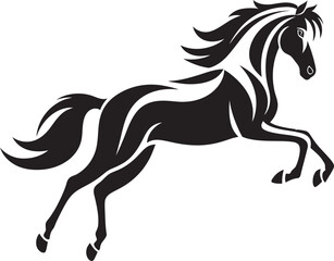 Flowing Mane Horse Emblem Vector Design Bold Equestrian Icon Logo Design