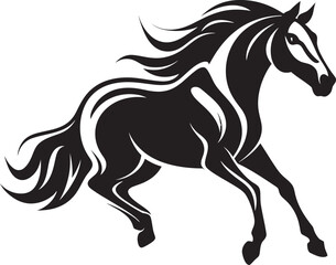 Galloping Stallion Logo Vector Graphic Graceful Horse Silhouette Icon Art
