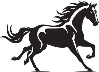 Bold Horse Silhouette Vector Design Galloping Stallion Emblem Logo Art