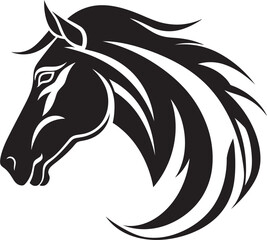 Artistic Horse Icon Vector Art Flowing Mane Horse Emblem Graphic Art