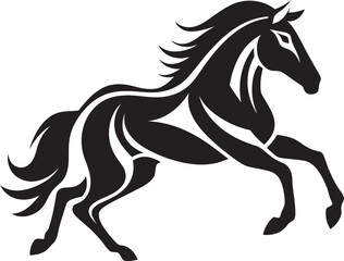 Stylized Mare Emblem Vector Graphic Gallop Horse Logo Icon Design