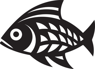 Minimalist Inka Fish Emblem Tribal Art Ethnic Tribal Fish Design Inka Logo