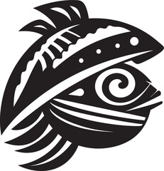 Traditional Tribal Fish Icon Inka Style Inka Fish Artwork Minimal Tribal Design
