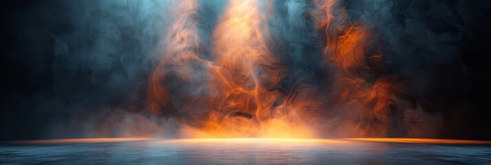 Sun rays shining through dark clouds over a calm ocean surface