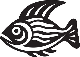 Tribal Fish Icon Ethnic Inka Art Minimalist Inka Fish Symbol Tribal Logo