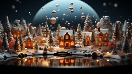 Animated Christmas 3D background with sparkling decorations, a glowing tree, and falling snow. The Christmas ambiance enhances any holiday project, bringing festive cheer and Christmas joy.