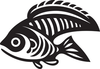 Ancient Tribal Fish Icon Inka Logo Inka Inspired Tribal Fish Emblem Minimal Art