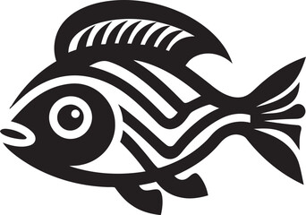 Inka Fish Symbol Minimal Artistic Design Tribal Fish Icon Inka Pattern Logo