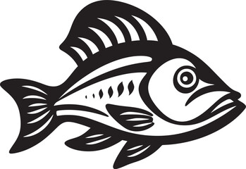 Tribal Fish Pattern Inka Art Minimalist Inka Fish Symbol Tribal Design