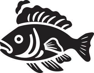 Minimalist Tribal Fish Icon Inka Pattern Inka Inspired Fish Symbol Ethnic Logo