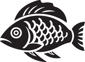 Minimal Inka Fish Art Ethnic Logo Ancient Tribal Fish Emblem Inka Symbol