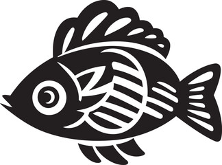 Minimal Inka Fish Emblem Tribal Graphic Ethnic Tribal Fish Art Inka Logo