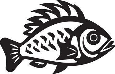Ethnic Tribal Fish Art Inka Logo Inka Fish Symbol Minimalist Tribal Art