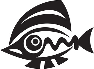 Minimalist Inka Fish Symbol Tribal Art Ethnic Inka Fish Design Minimal Logo
