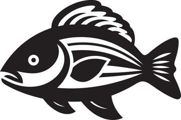 Minimal Inka Fish Art Ethnic Design Ancient Tribal Fish Emblem Tribal Logo