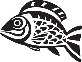 Minimalist Inka Fish Symbol Tribal Art Ethnic Inka Fish Design Minimal Logo