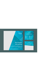Fototapeta premium Set of medical healthcare service suitable for social media post design for hospital clinic doctor and dentist marketing ads banner template