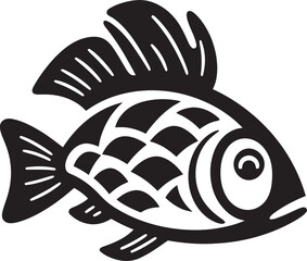 Naklejka premium Inka Fish Pattern Tribal Logo Design Ethnic Tribal Fish Design Inka Icon