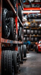 Fototapeta premium car wheel shop