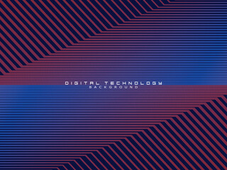 Futuristic abstract technology shining gradient blue light lines with modern stripes pattern dark blue background. Vector minimal line background with text for social media covers, headers, etc.