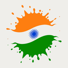Indian Flag illustration of a background with splashes