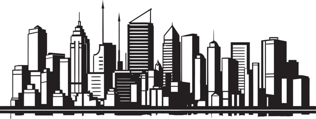 Linear Cityscape Drawing Line Drawing Logo Building Outline Icon Urban Graphic