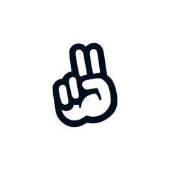 peace hand sign text sticker t shirt vector illustration template design