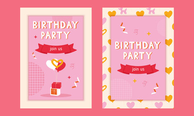 Children's birthday invitation. Party invitation template. Birthday party. Festive background