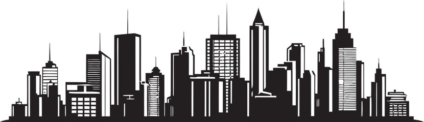 Architectural Line Art Urban Logo City Skyline Outline Line Art Icon