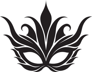 Masquerade Mask Silhouette Icon Image Fantasy Mask Emblem Design Symbol