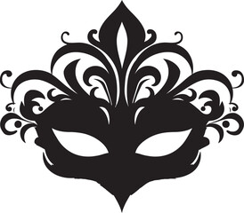 Fantasy Carnival Mask Icon Art Modern Masquerade Emblem Logo Concept