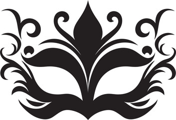 Black and Gold Masquerade Design Logo Symbol Masked Ball Icon Masquerade Emblem