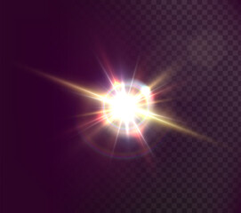 Flash, realistic highlights, glowing effects, camera light, sunlight reflection, stars, isolated highlights, sparkling highlights. Isolated on transparent background, png. Celestial, space elements	
