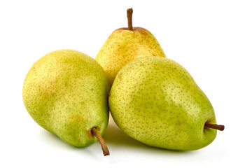 Juicy fresh ripe Williams pears, isolated on a white background